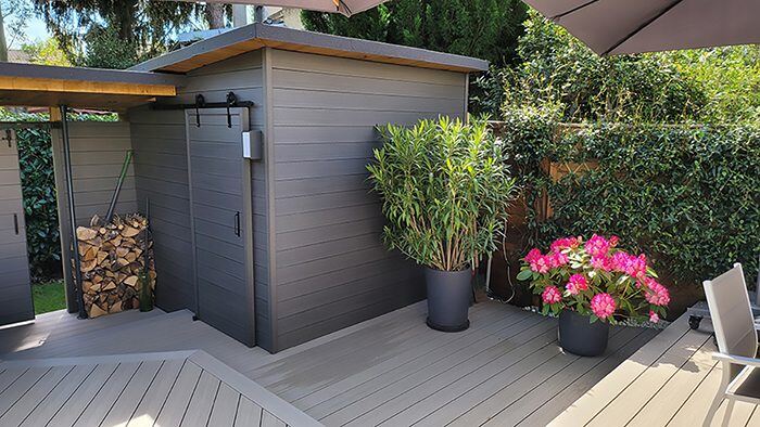 abri de jardin bardage composite anthra