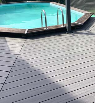 piscine tubulaire avec terrasse composite neowood anthra