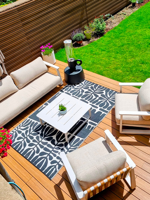 terrasse ultraprotect teck et salon de jardin