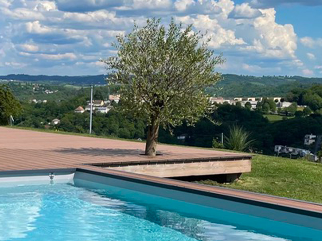 terrasse en contour d'arbre