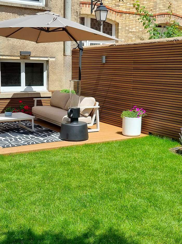 terrasse composite avec déco extérieur