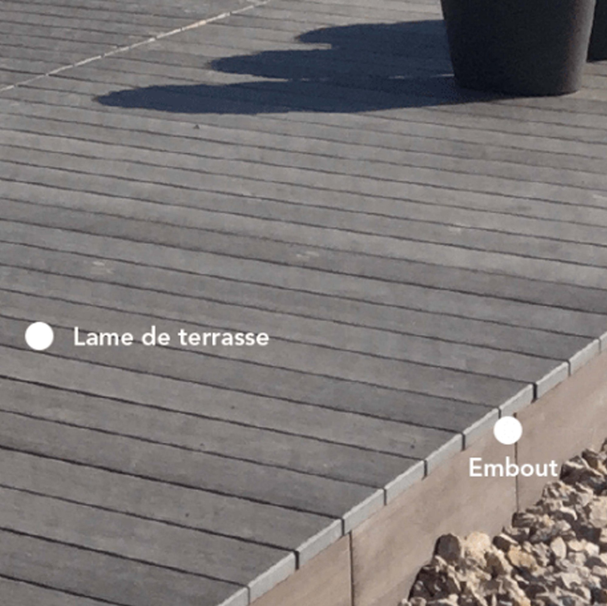 lame de terrasse avec embouts de finition lame de terrasse avec embouts de finition