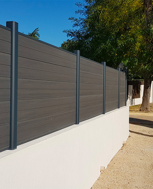 clôture ultraprotect anthra sur muret