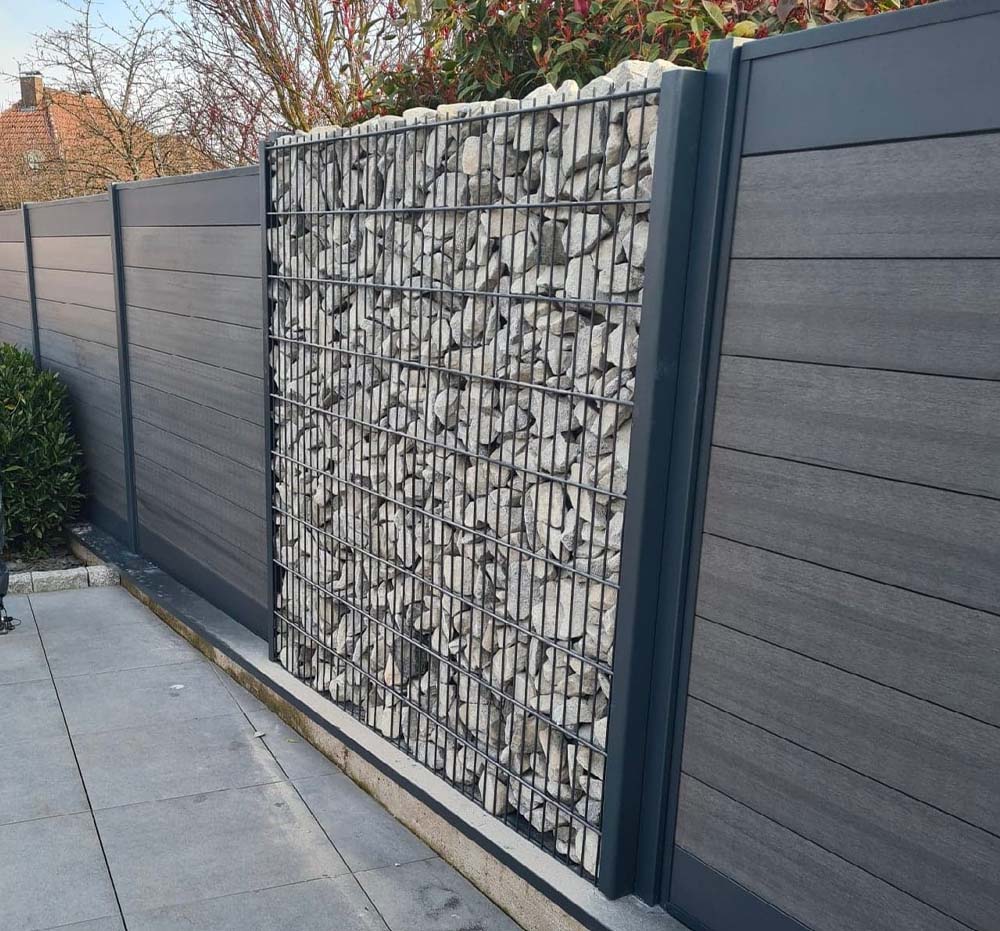 clôture gabion et panneau composite ultraprotect teinte anthra et aluminium neowood clôture gabion et panneau composite ultraprotect teinte anthra et aluminium neowood